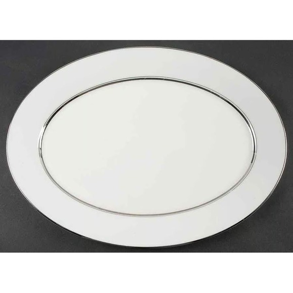 Oxford Bone China Other - Oxford Bone China Lexington Lenox Oval Serving Platter 16" White Platinum Trim